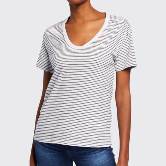 AG Adriano Goldschmeid Henson striped scoop neck tee size medium - Picture 6 of 6